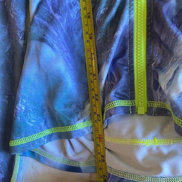 Tutu Blue Women’s Zip Rash Guard Size S Blue Ocean Beach Surf Swim Vacation - Picture 7 of 8